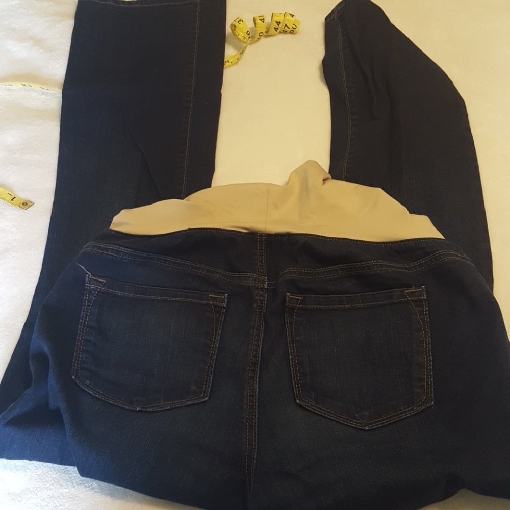 Loft dark wash maternity bootcut jeans - Picture 4 of 8